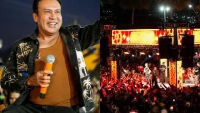 Zé Cantor no palco durante evento no Ceará