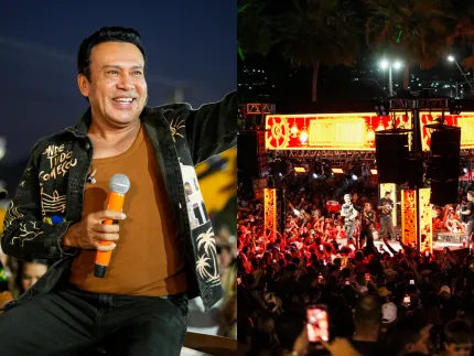 Zé Cantor no palco durante evento no Ceará