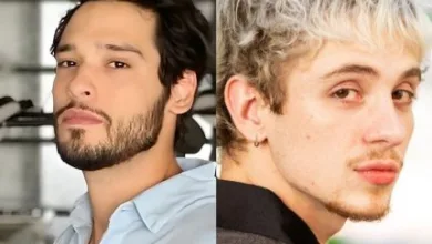 Bruno Fagundes e Juliano Floss em fotos divididas
