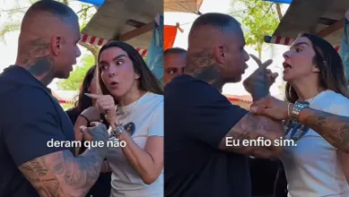 Talita Galhardo e Sargento Britto em ato de campanha