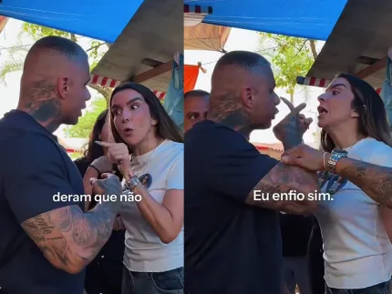 Talita Galhardo e Sargento Britto em ato de campanha