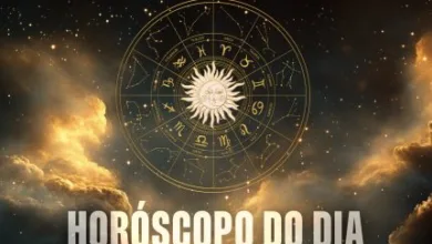 Ilustração dos signos do zodíaco e previsões do horóscopo