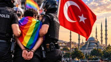 Protesto em apoio à comunidade LGBT+
