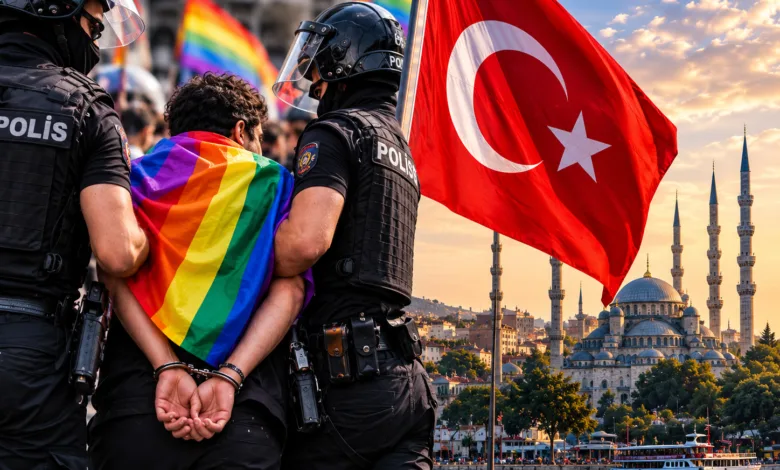 Protesto em apoio à comunidade LGBT+