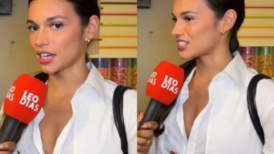 Alane Dias em entrevista durante evento cultural