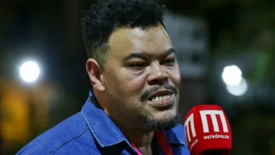 O ator Babu Santana em evento do cinema brasileiro