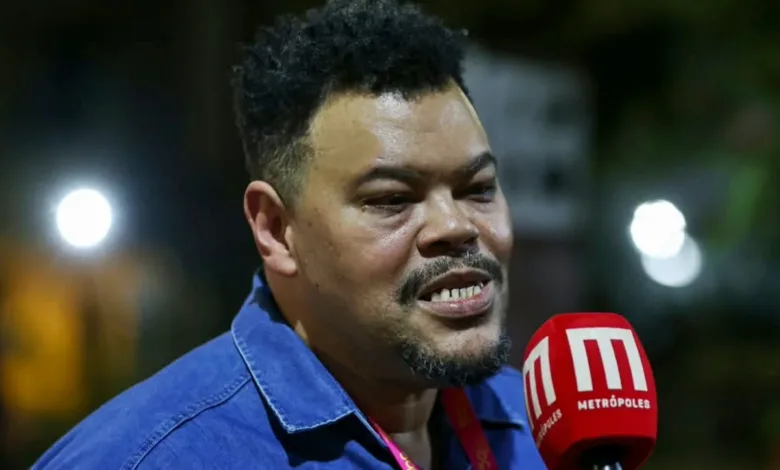 O ator Babu Santana em evento do cinema brasileiro