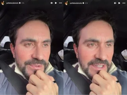 Padre Fábio de Melo usa jaqueta felpuda branca